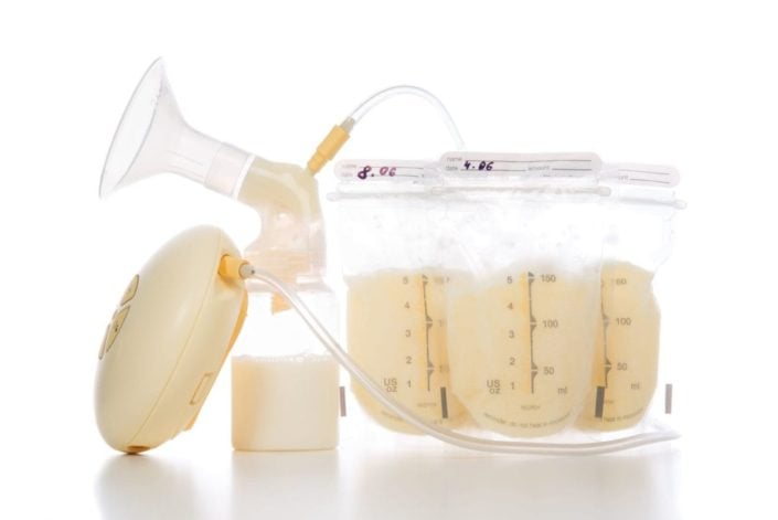 Electric breast pump and breast milk freezer bag